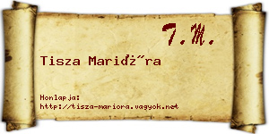 Tisza Marióra névjegykártya